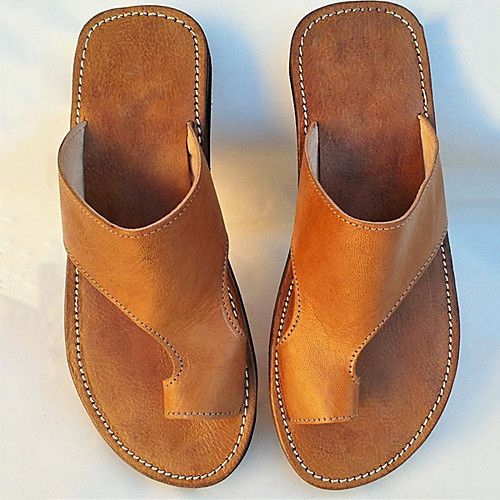Men leather one toe sandals